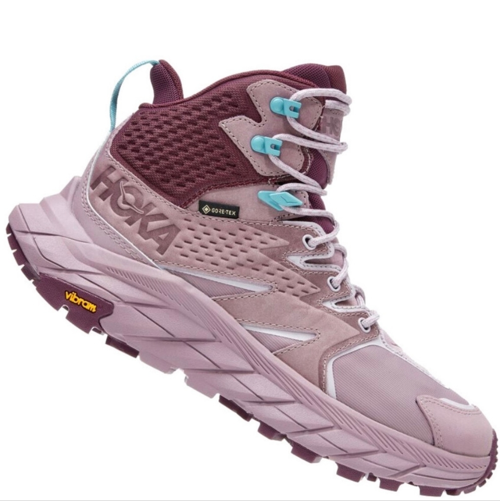 Hoka One One Anacapa Gore-Tex Mid Vibram Hiking Boots Shoes Elderberry Grape - Picture 2 of 15